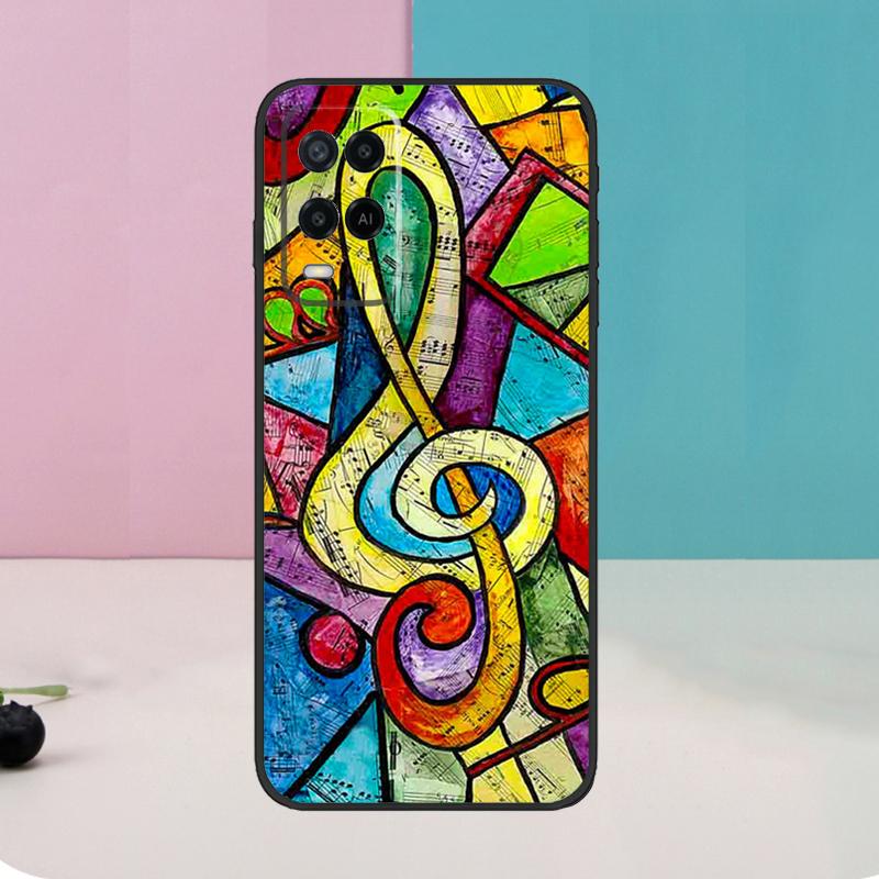 Music Note Musical Treble Clef Case For Oppo A40 A60 A80 A76 A96 A16 A17 A57 A18 A38 A58 A78 A98 A15 A54 A74 A94 A6 A5 Pro