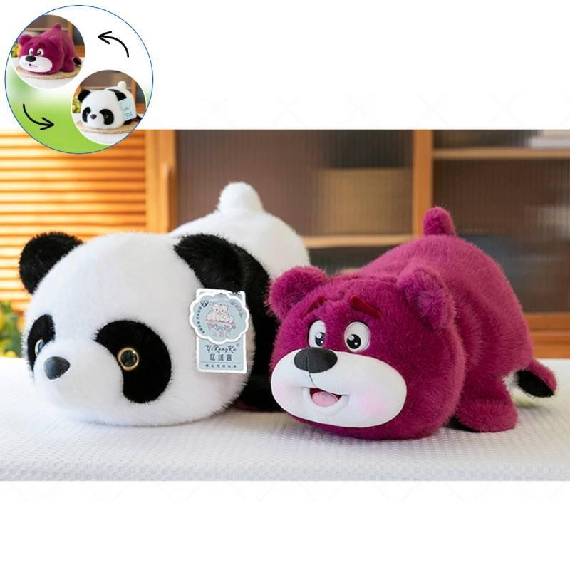 Creative Reversible Panda Plush Toy Soft Adorable Unicorn Pillow For Girls Birthday Gift