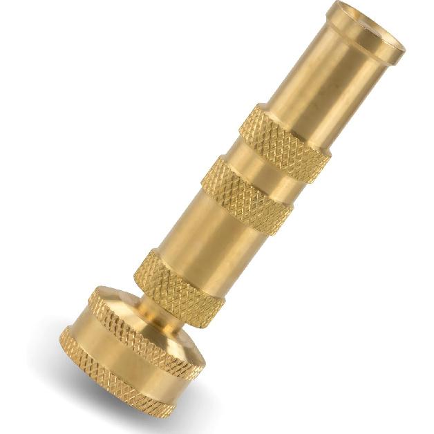 Brass Garden Hose Nozzle - No lead - Safe For Kids - 4 Inch, Adjustable Twist Sprayer