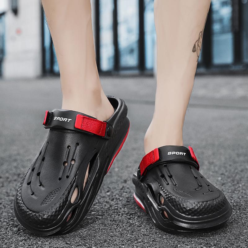 Summer Casual Sandals Shoes Men's All-match Wear-resistant Shoes Fashion Sandals Shoes for Men Men's Beach Baotou Sandals Hollow Breathable Mesh Shoes