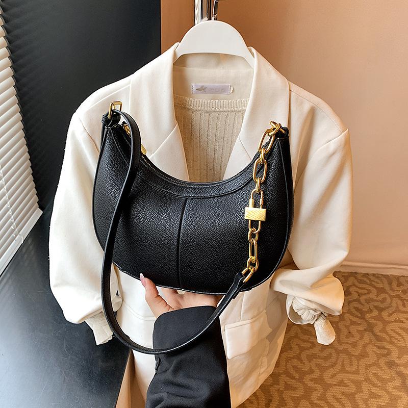 

Popular bags women s new summer niche chain underarm bag fashion dumplings shoulder messenger bag чорний