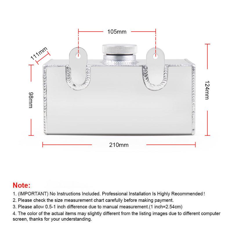 Aluminium 2L Mirror Polished Windscreen Washer Bottle Intercooler Spray Tank TT101960