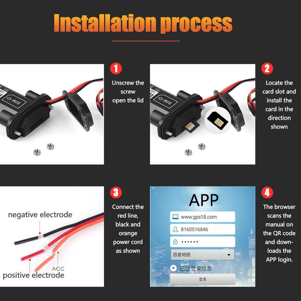 Car 4G GPS Tracker Locator Tracker Motorcycle GPS Tracker Locator Easy To Install Waterproof Global Real Time Tracking Device