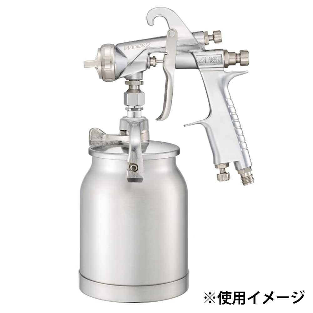 Anest Iwata WIDER Gun Series Suction Spray Gun, 1.5mm Diameter, WIDER2-15K2S, Silver