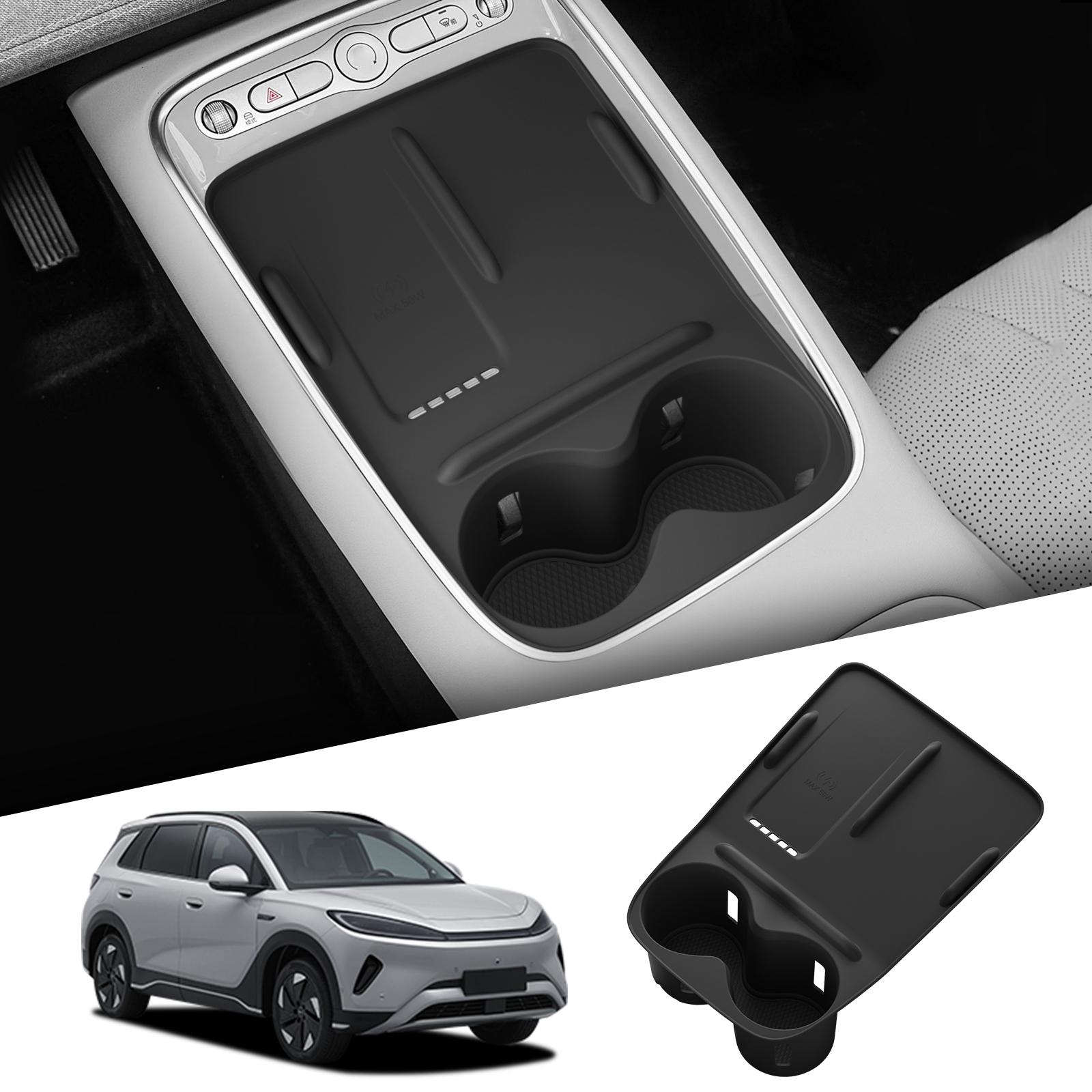 

for BYD Sealion 05 EV 2026 Wireless Charging Mat Water Cup Holder Anti- slip Storage Box Pad Car Interior Accessories Black