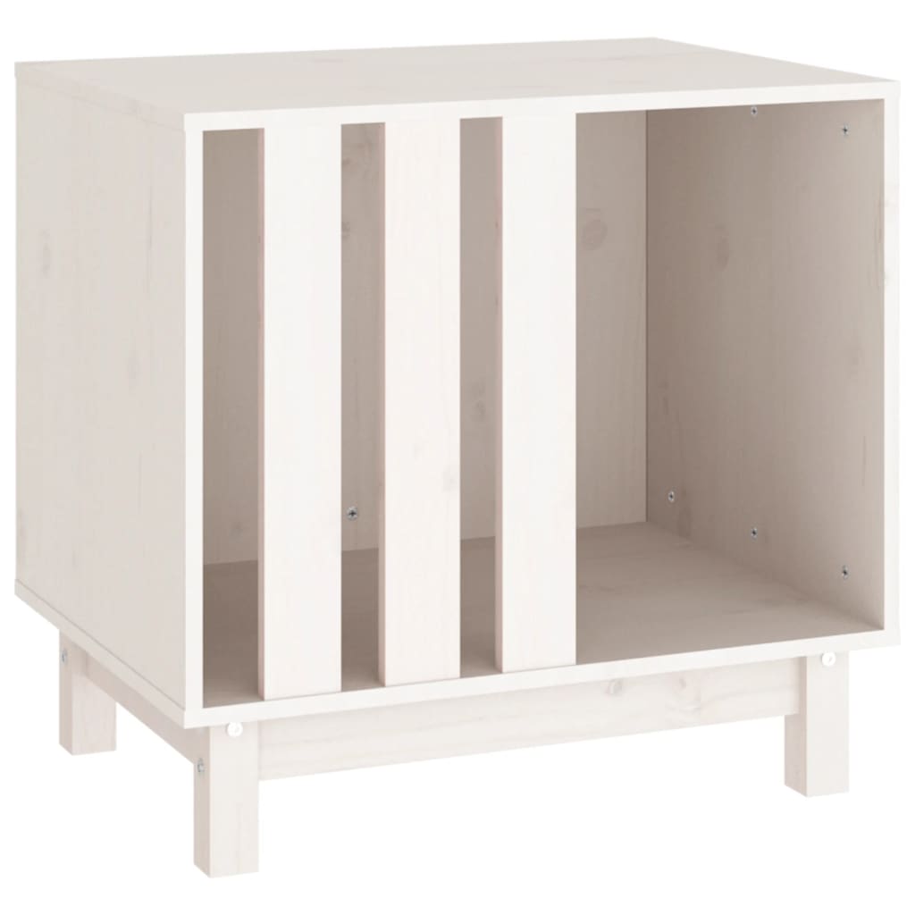 Vidaxl Domek Dla Psa, Biały, 60X45X57 Cm, Lite Drewno Sosnowe