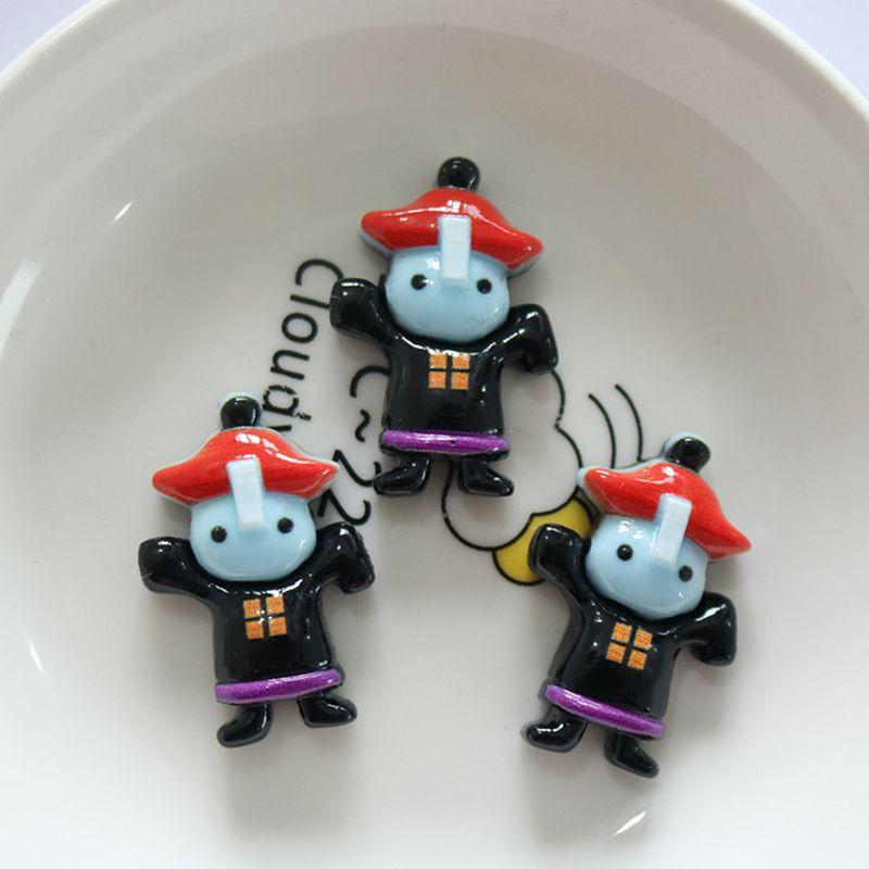 10 Pcs Cute Cartoon Halloween Ghosts, Skeletons, Pumpkins Flat Back Resin DIY Jewelry Hairpin Craft Decoration Accessorie
