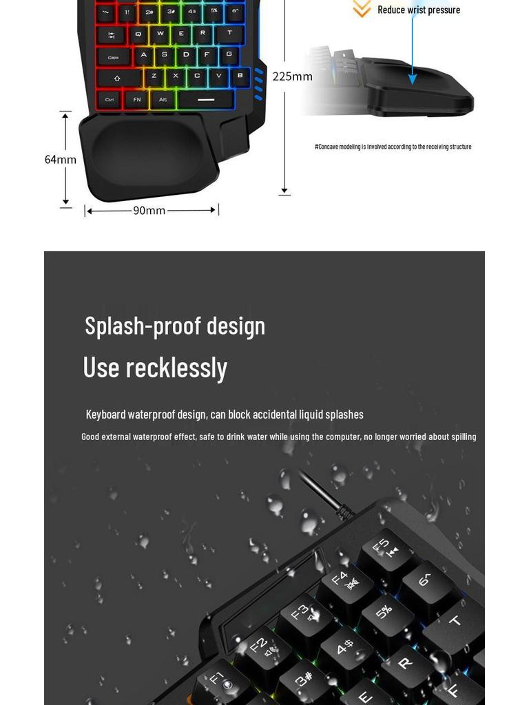K13 One-Handed Gaming Keyboard: Universal Mobile & PC Game Accessory
