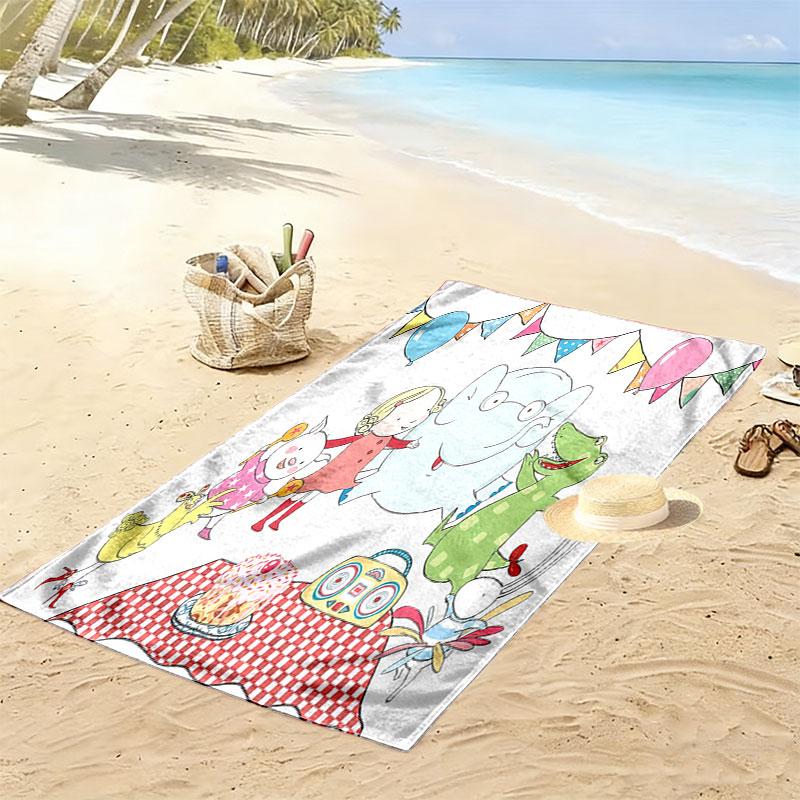 Tilly Friends Joy Print Beach Towel, Large Soft Quick Dry Towel for Beach Camping Swimming