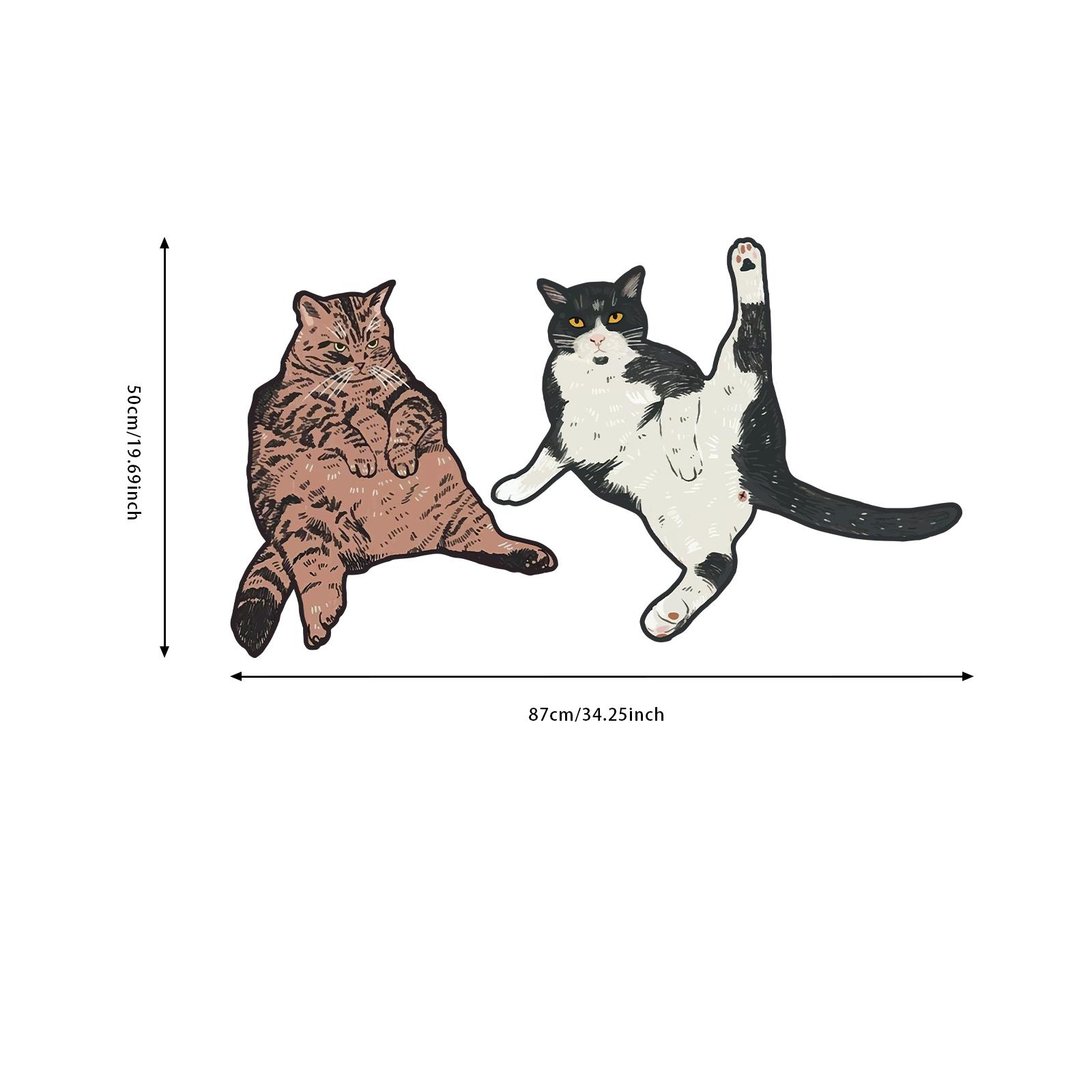

Причудливые наклейки с двумя котами, свободная комбинация, самоклеящиеся мультяшные наклейки на стену с котами, милые наклейки на стену для детской комнаты, водонепроницаемые, для маскировки ошибок 50cmx87cm