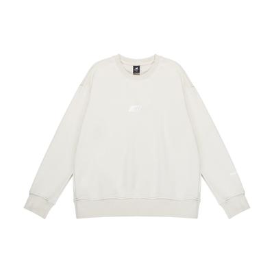 (WMNS) Logo Print Fleece Sweatshirt Asia Sizing 'Beige White' Women's AWT23514-MBM