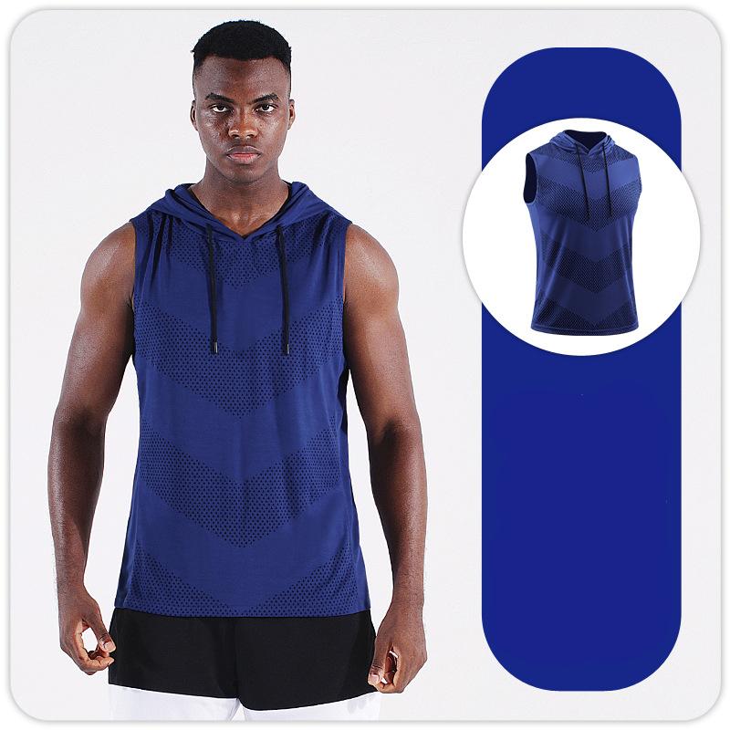 Herren Laufweste Tank Hoodies Ärmellose Shirts Jogging Sportblusen Fitness Tops Gym Marathon Fitnessbekleidung