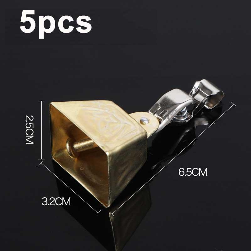 

5Pcs Fishing Metal Bell Alert With Eagle Clamp Clips Baits Alarm Bells Equipment Angling Ice Accessories For Angling Rod Tips золотой