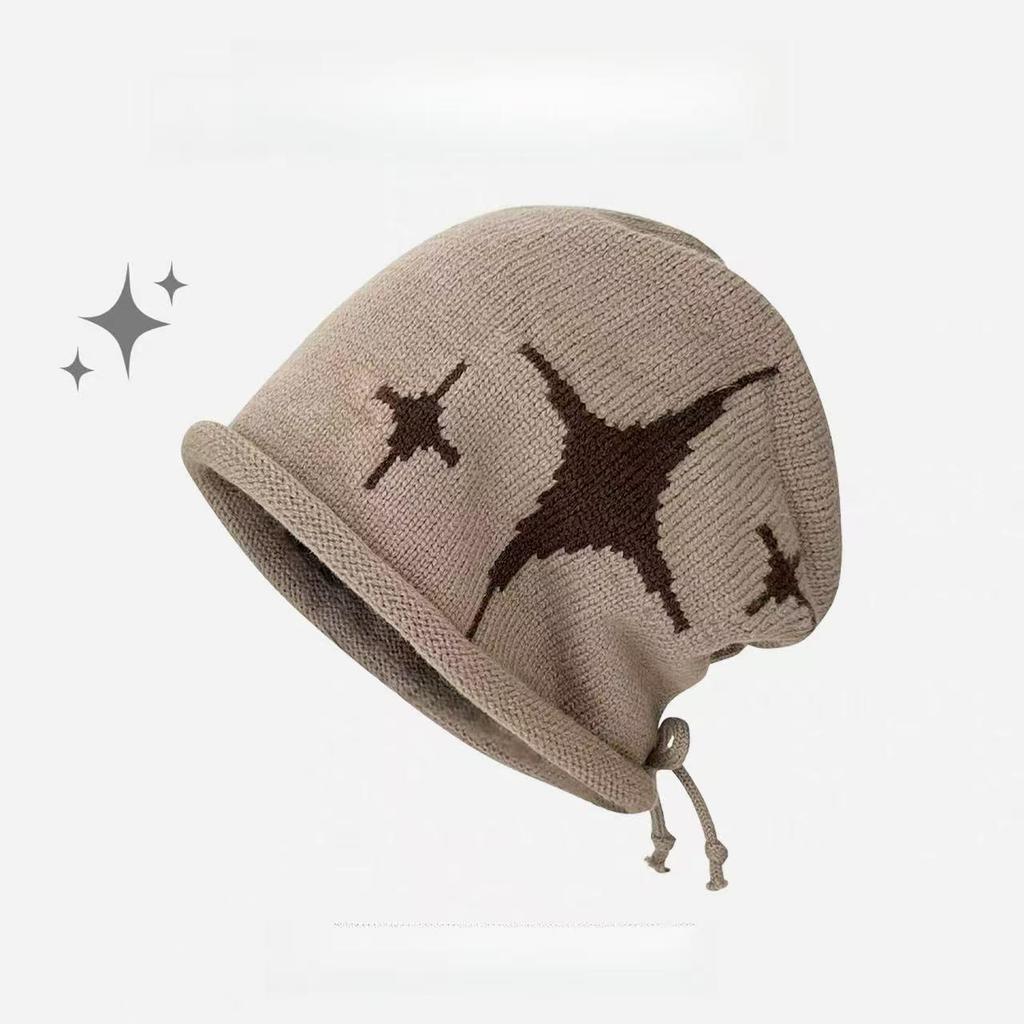 Women's Large Head Beanie: Autumn/Winter Breathable Loose Knit Hat for a Slimming Look.