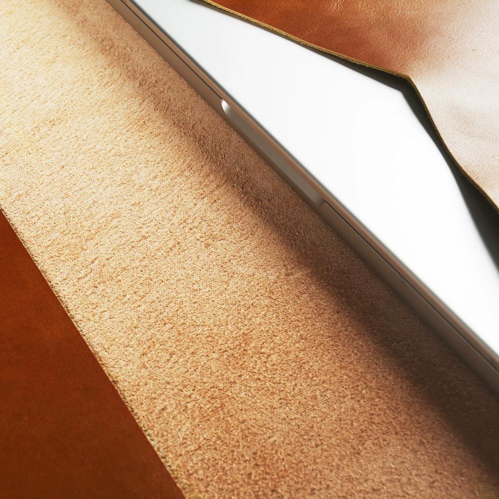 Genuine Leather Waxed Oil Texture Laptop Case for MacBook Pro 14 16 M5 M4 New Business Simple Cowhide Full Coverage Shockproof Protective Cover