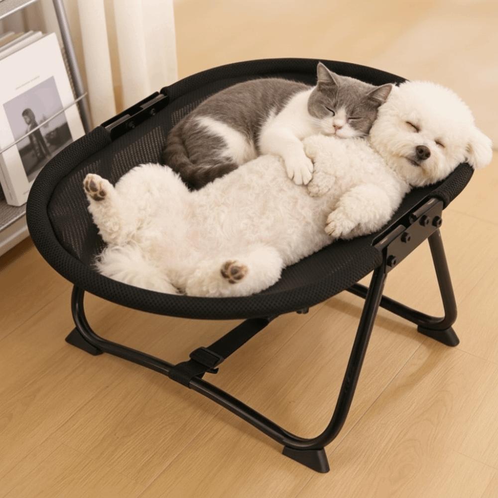 Oddychające Siatkowe Podwyższone Legowisko dla Psa Składane Legowisko Marszowe dla Kota Uniwersalna Kanapa-Łóżko dla Kota Kempingowe Outdoor