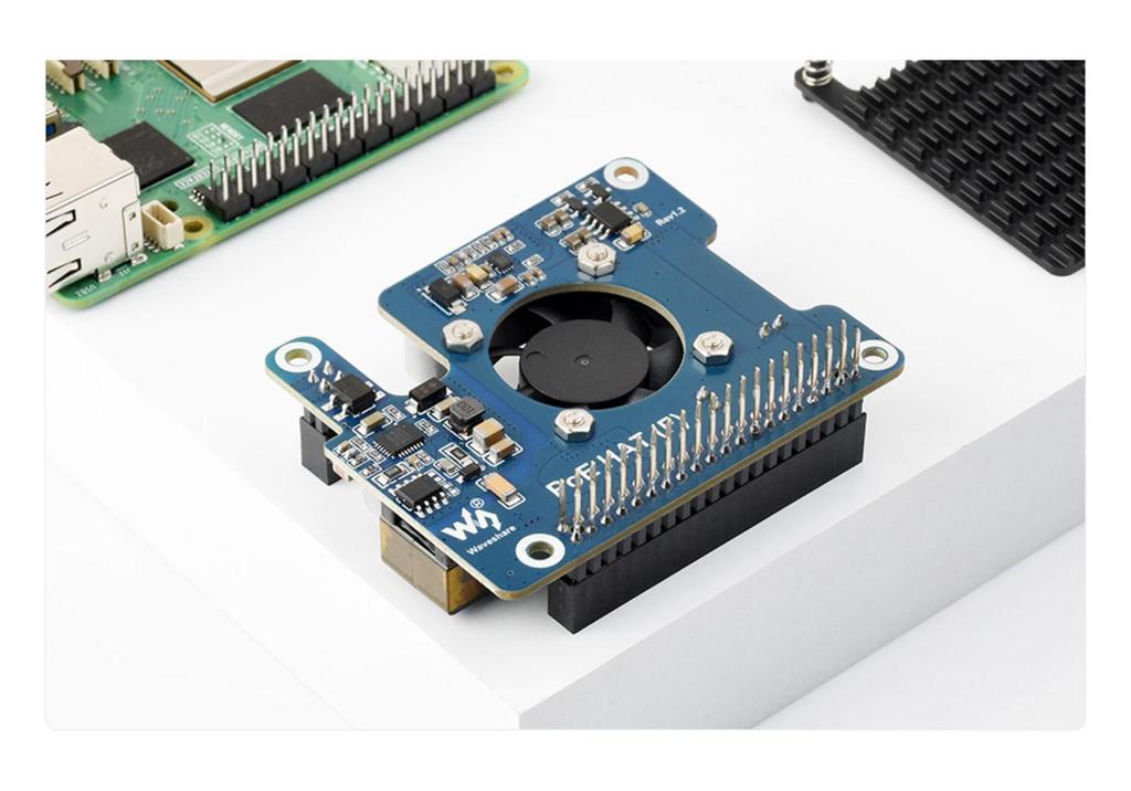 Raspberry Pi 5 PoE Ethernet Expansion Board with Type F Cooling Fan, 802.3af/at Standard