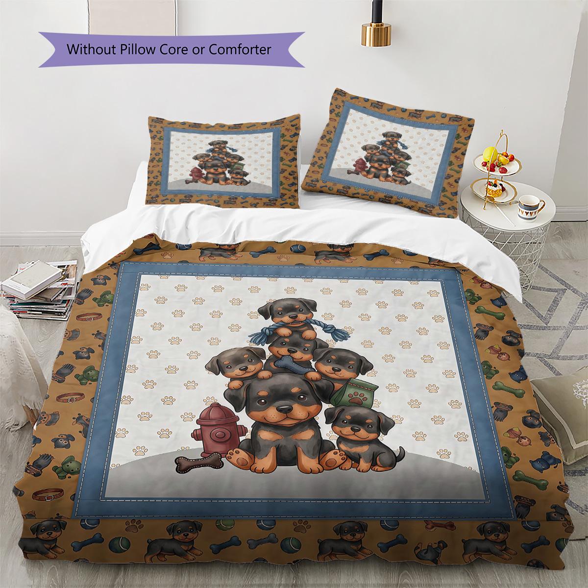 

Cute Animal Puzzle Pattern Bedding Set Quilt Cover Pillowcase Home Decor Gift (1 * duvet cover + 2 * pillowcase, without core) 135x200cm