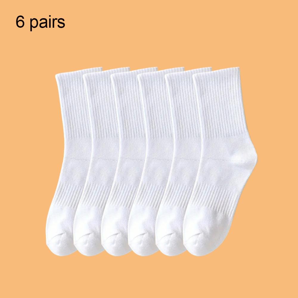 4/6 Pairs Solid Colour Socks Black White Multiple Style Soft Breathable Sports Ankle Men's Women's Summer Autumn Business Socks