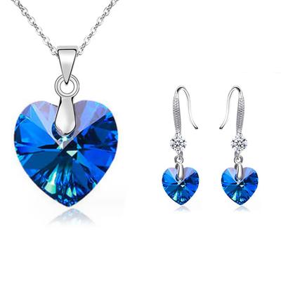 925 Sterling Silver Moon Zircon Elegant Jewelry Sets For Women Earring Necklace High Quality Jewellery Accessories Wholesale