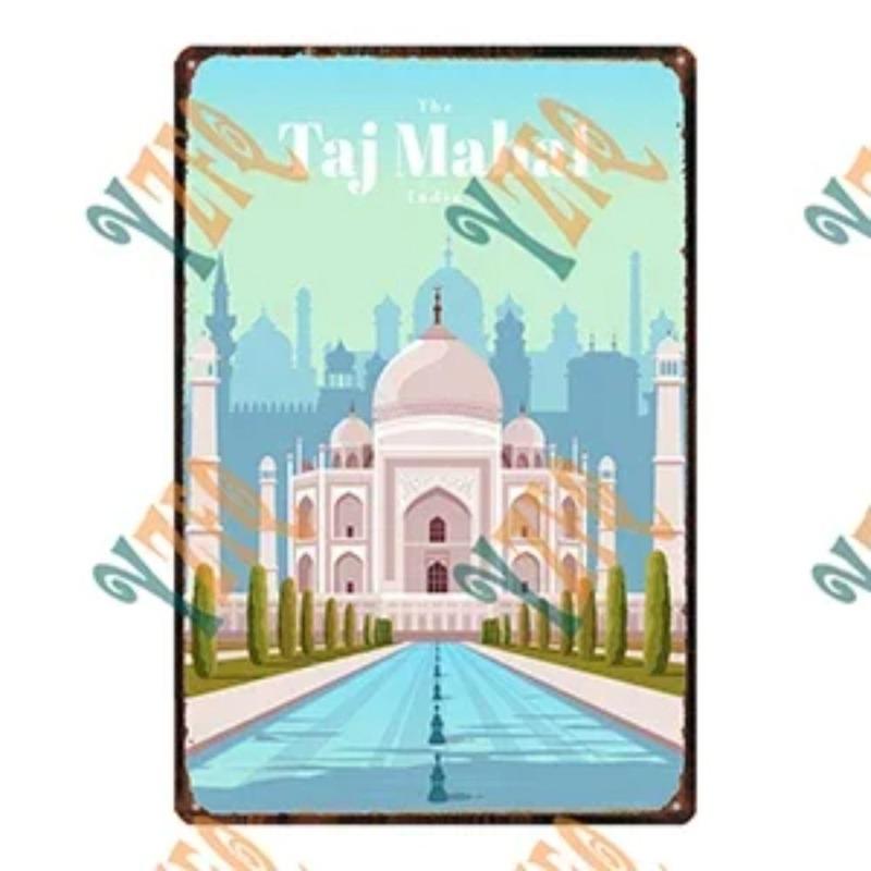 Cityscape Travel Metallschild, Urbanes Landschafts-Wanddekor 20x30cm