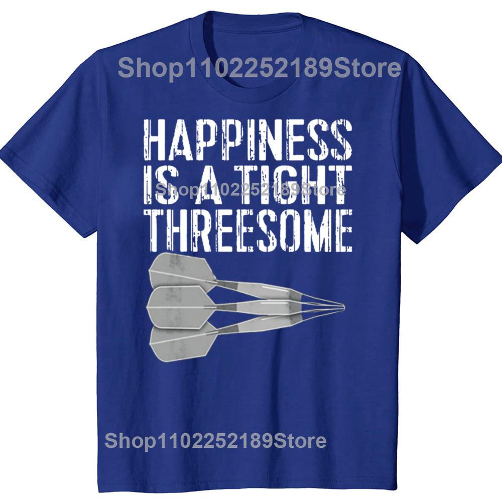 Lustiges Dart Glück ist ein enges Dreier-Grafik-T-Shirt Herren Damenmode Lässiges T-Shirt 100% Baumwolle Lockeres Übergroßes T-Shirt