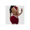 Stunning Women Sexy Deep V Rhinestone Backless Mini Dress For Special Events