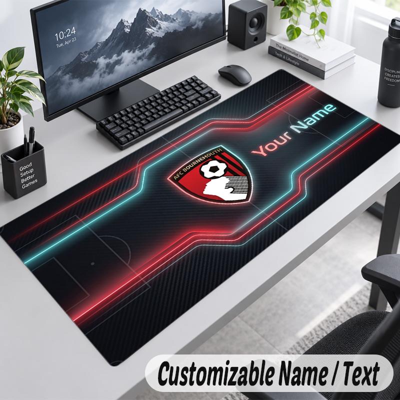 Custom Name Text Mouse Pad Bournemouth Football Personalized Desk Pad For Work And Gaming