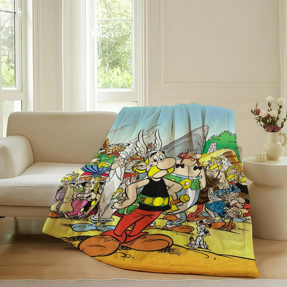 Cartoon Cute A-Asterix Blanket For Sofa Office Bed Plane Travel Sleep Read Relax Camping Soft And Warm