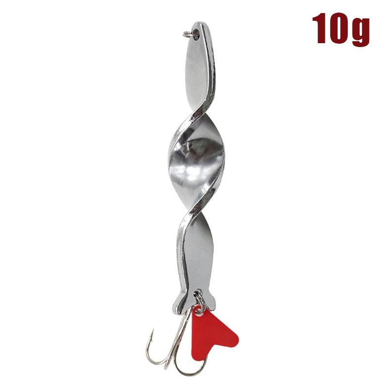 1Pcs Gold Silver 10G 14G 21G 28G Rotating Metal Spinner Spoon Fishing Lure Baits For Trout Pike Pesca Fish Treble Hook Tackle