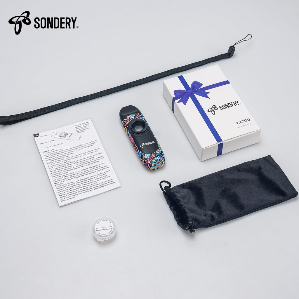 Kazoo with 5 Vibrating Neck Pocket Musical Instrument Gift for All Ages Membranes, Lace, Bag,