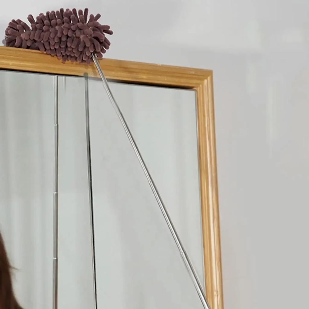 1pc Telescopic Lengthen Duster Microfiber Chenille Home  Stainless  Removal Steel Dust Brush Ceiling Clean Multifunction
