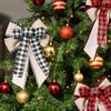 Christmas Bowknot Ornaments Burlap Craft Bow Knot Decoration For Christmas Tree Topper Bow Front Door Wreath Christmas Decorations