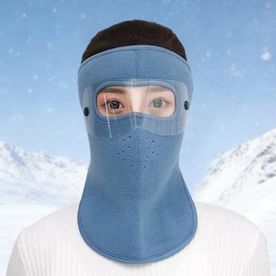 Winter-Fahrrad-Fleece-Gesichtsschutz mit Brille für Damen und Herren bei Kälte, Winddicht, Antibeschlag, Klare Sicht, Thermischer Vollgesichtsschutz