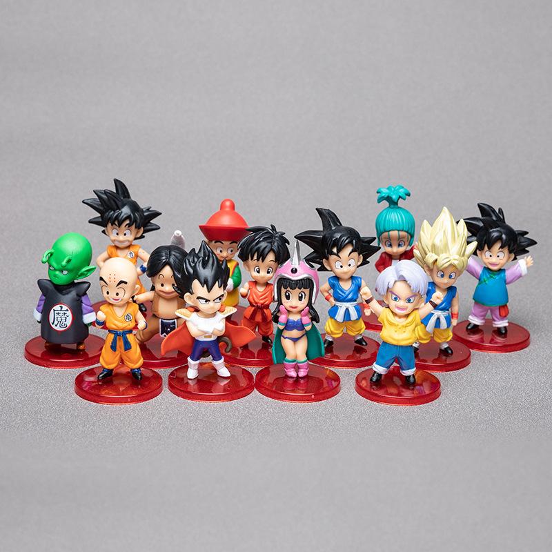 13pcs/set Anime Dragon Ball Z Characters Cute Version Figure Model Toys pack by bag