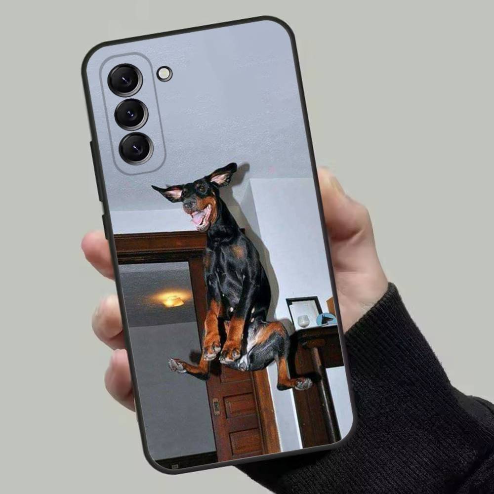 Funny Dog Doberman Phone Case For Samsung Galaxy A13,A21s,A22,A31,A32,A52,A53,A71,A80,Soft Black Shell Samsung a12