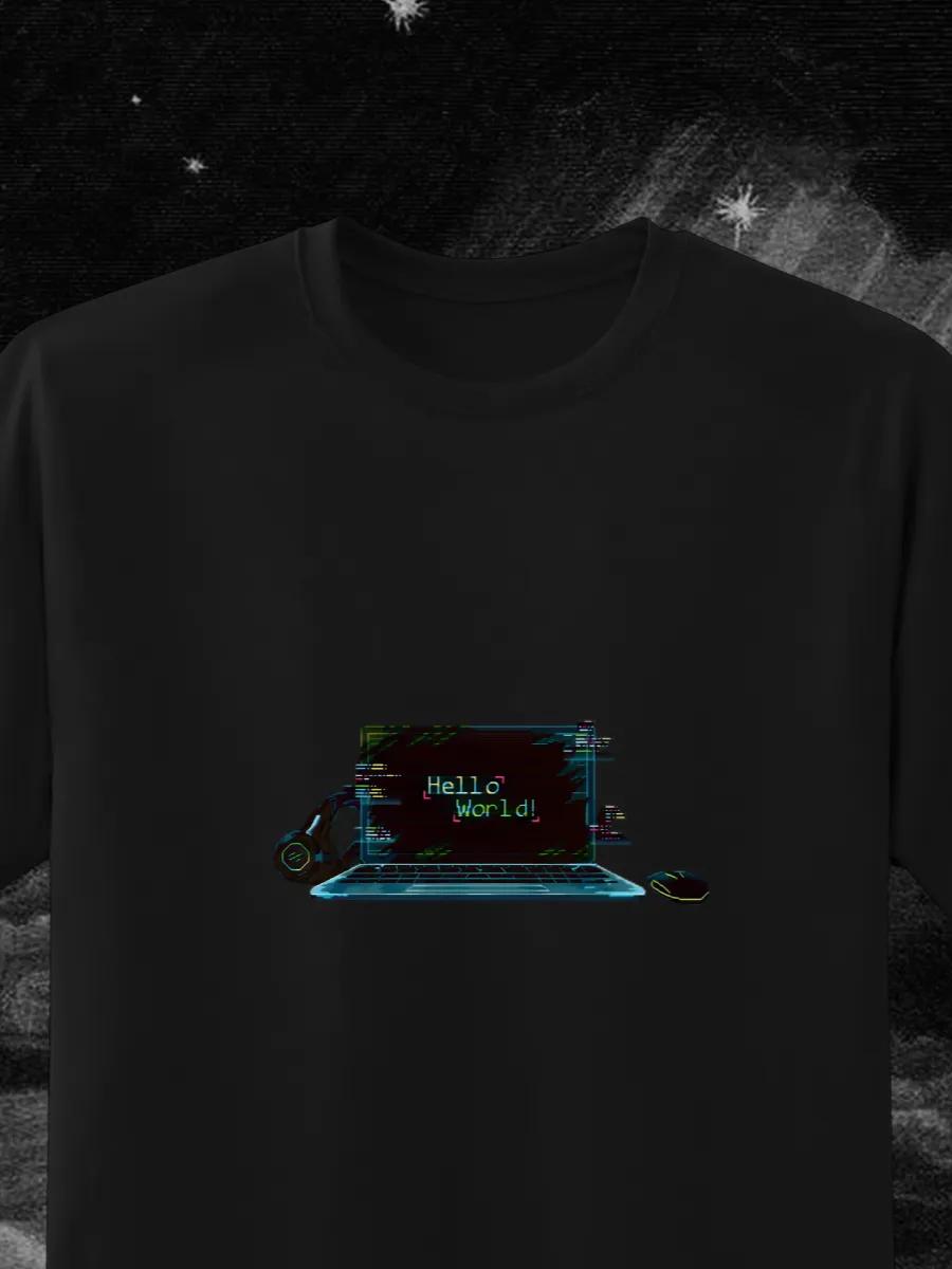 Oversized meme letter print T-shirt 4XL