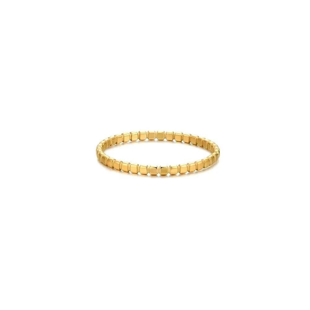 2/4mm Tiny Thick Selection Gold Color Beaded Stainless Steel Rings for Women Retro Statement Plain Band Knuckle Stacking Jewelry