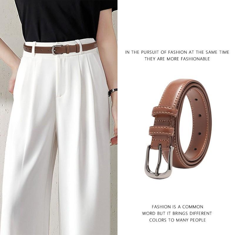 New Women'S Leather Belt Jeans Pin Buckle Belt Double-Sided Cowhide Design High-End Leather Belt Women
