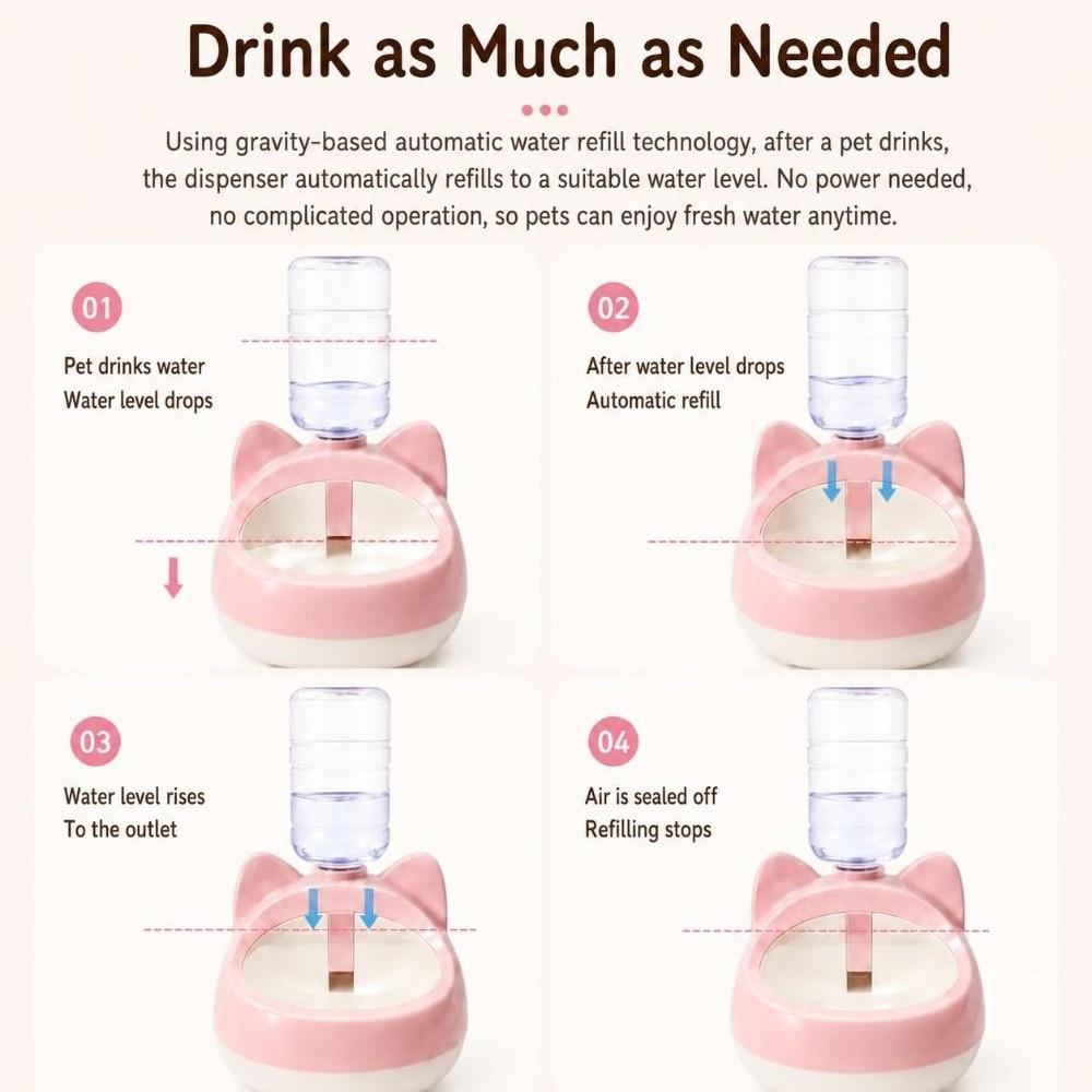 Automatic Water Replenishment Cat Ear Gravity Pet Water Drinker Pet Drinking Station For Cats Dogs
