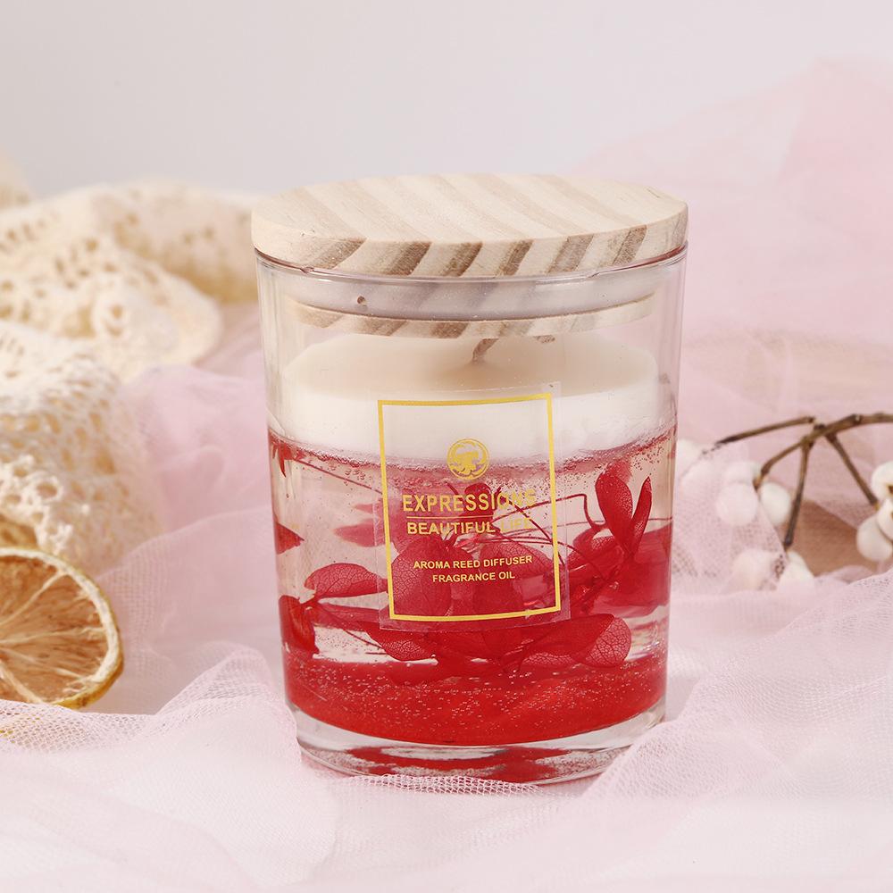 Dried Flower Jelly Aromatherapy Candle Home Fragrance Gift Box Soy Wax Crystal Cup Wax Souvenir Decoration