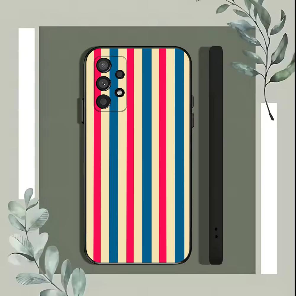 Colorful Striped Phone Case For Samsung S25,S24,S21,S22,S23,S30,Ultra,S20,Plus,Fe,Lite,5G Black Cover