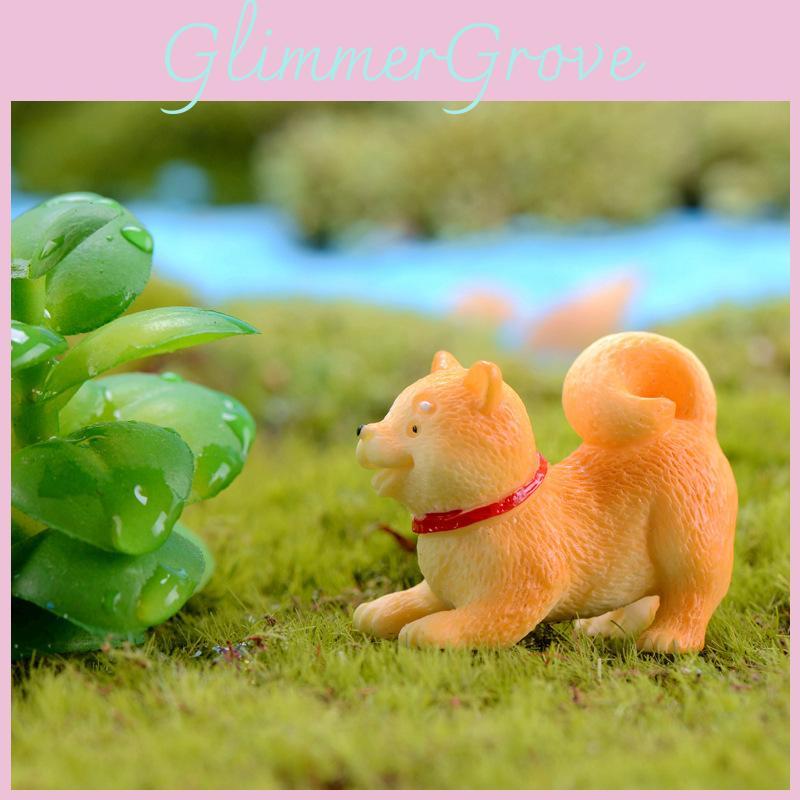 Adorable Akita Dog Figurine For Diy Succulent Decoration Resin Miniature