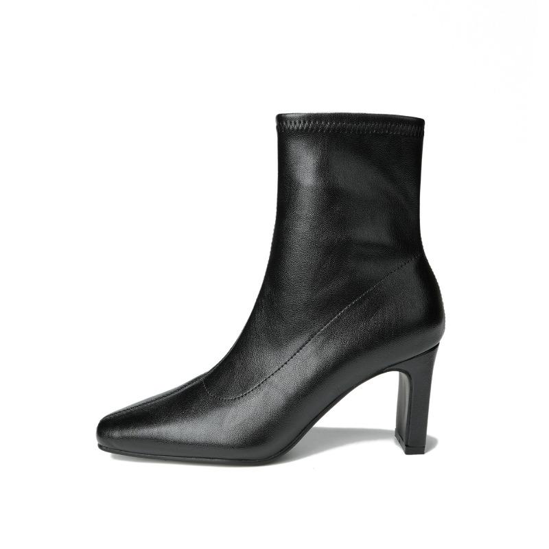 

Маленькие коричневые короткие ботильоны на высоком каблуке женские осенне-зимние ботинки новые маленькие ботильоны квадратный носок толстый каблук тонкие ботинки 34