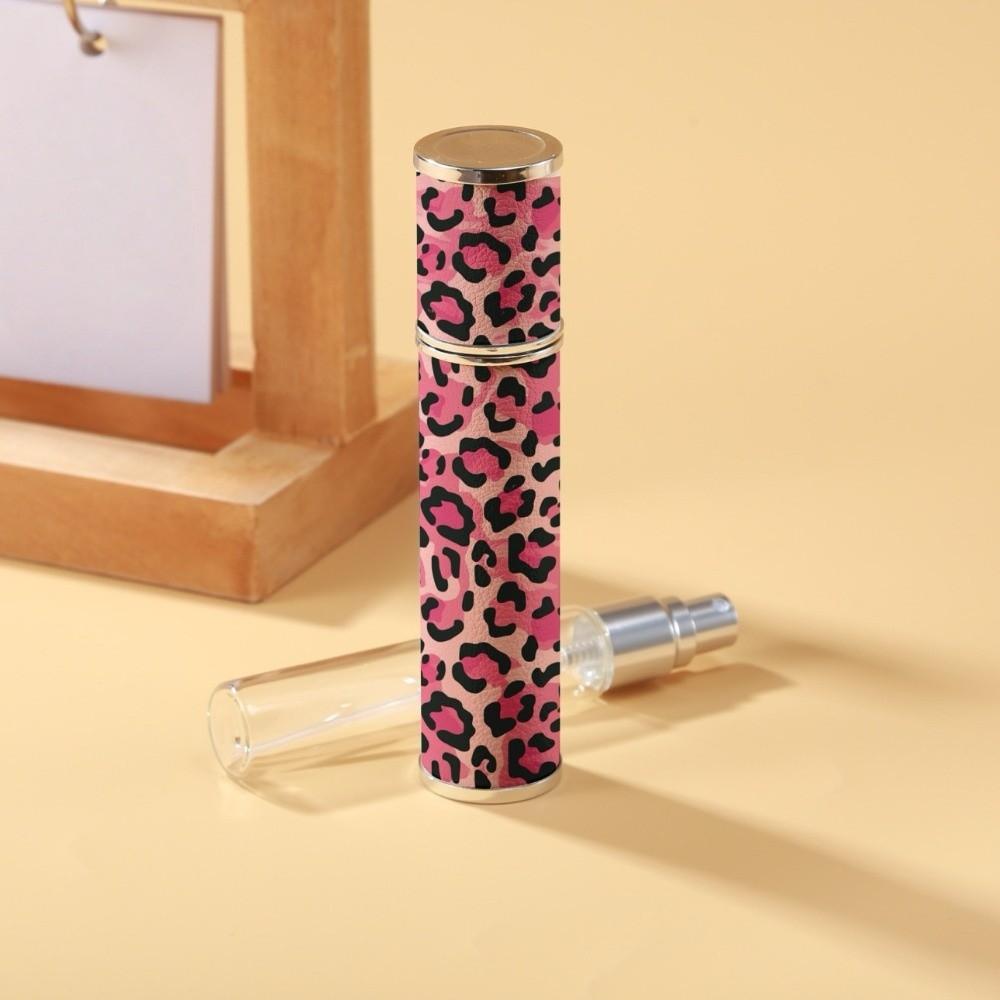 Reusable Leopard Print Leather Spray Bottle Portable Cosmetic Container 10ml Perfume Bottle Makeup