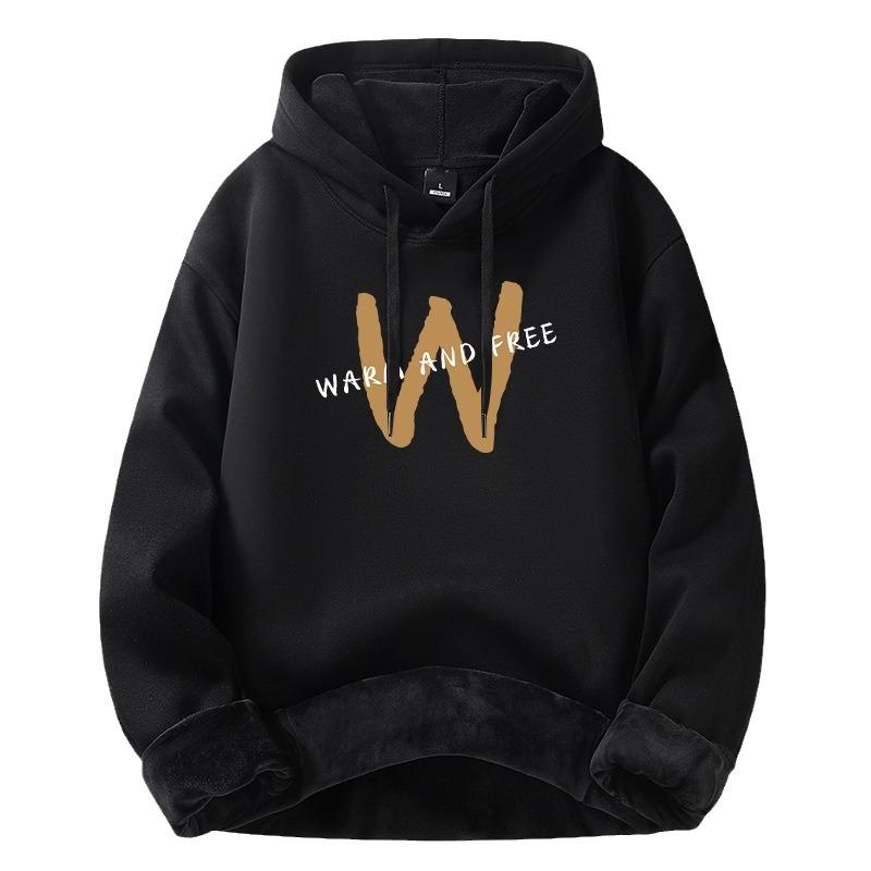 Men's hoodie autumn and winter new sweater cotton thickened loose men's jacket