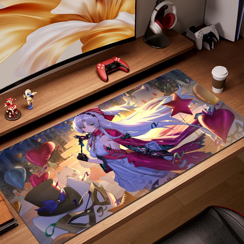 1000x500mm Carlotta Wuthering Waves Mouse Pad Rubber Esports Computer Keyboard Pad Escritorio Pc Setup Accessories 4mm Desk Mat