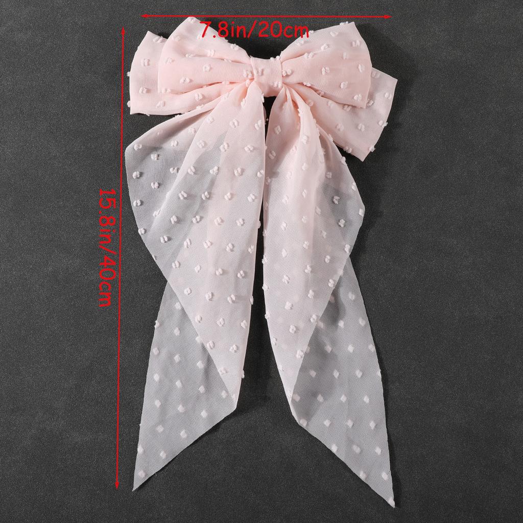 Fashion Chiffon Bow Hair Clip Elegant Women Solid Spring Clip Hair Pin Retro Bow Hairpins Simple Headband Girls Hair Accessories