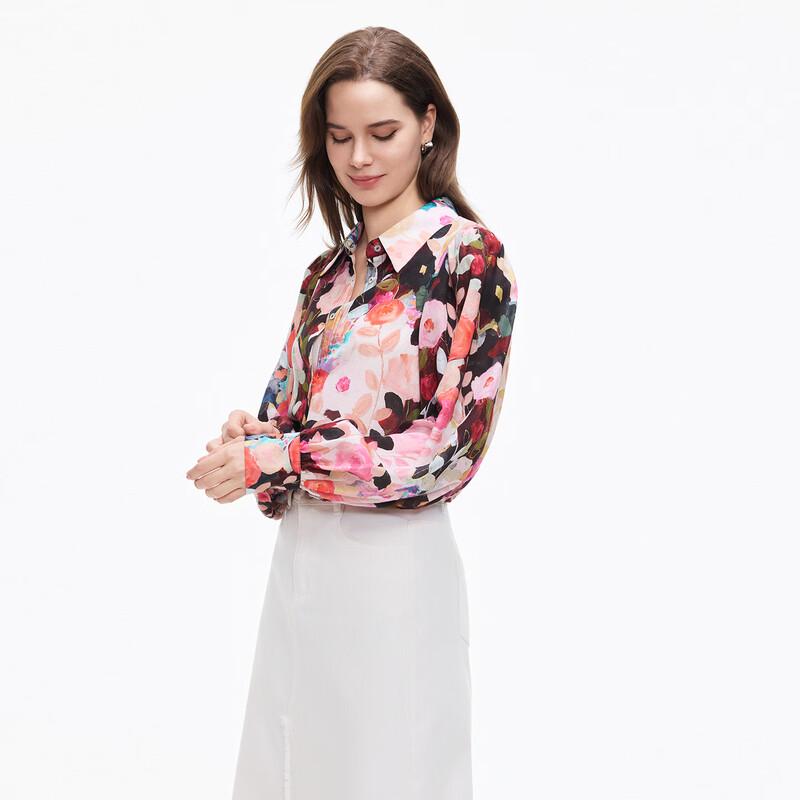TATO Flower Realm Watercolor Print Long Sleeve Shirt