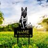 Metal Garden Stake Memorial Dog Loss Remembrance Pet Grave Marker Sign Personalized Name Custom Belgian Malinois Decor